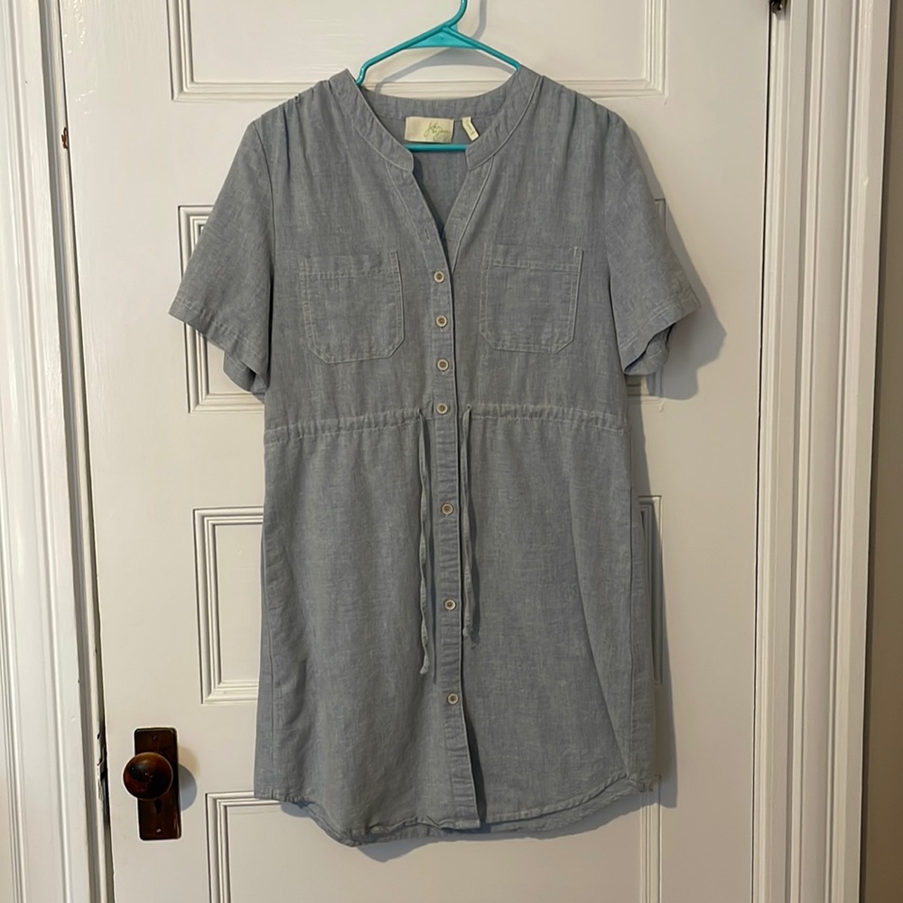 cotton & linen short sleeve dress - John & Jenn - size large